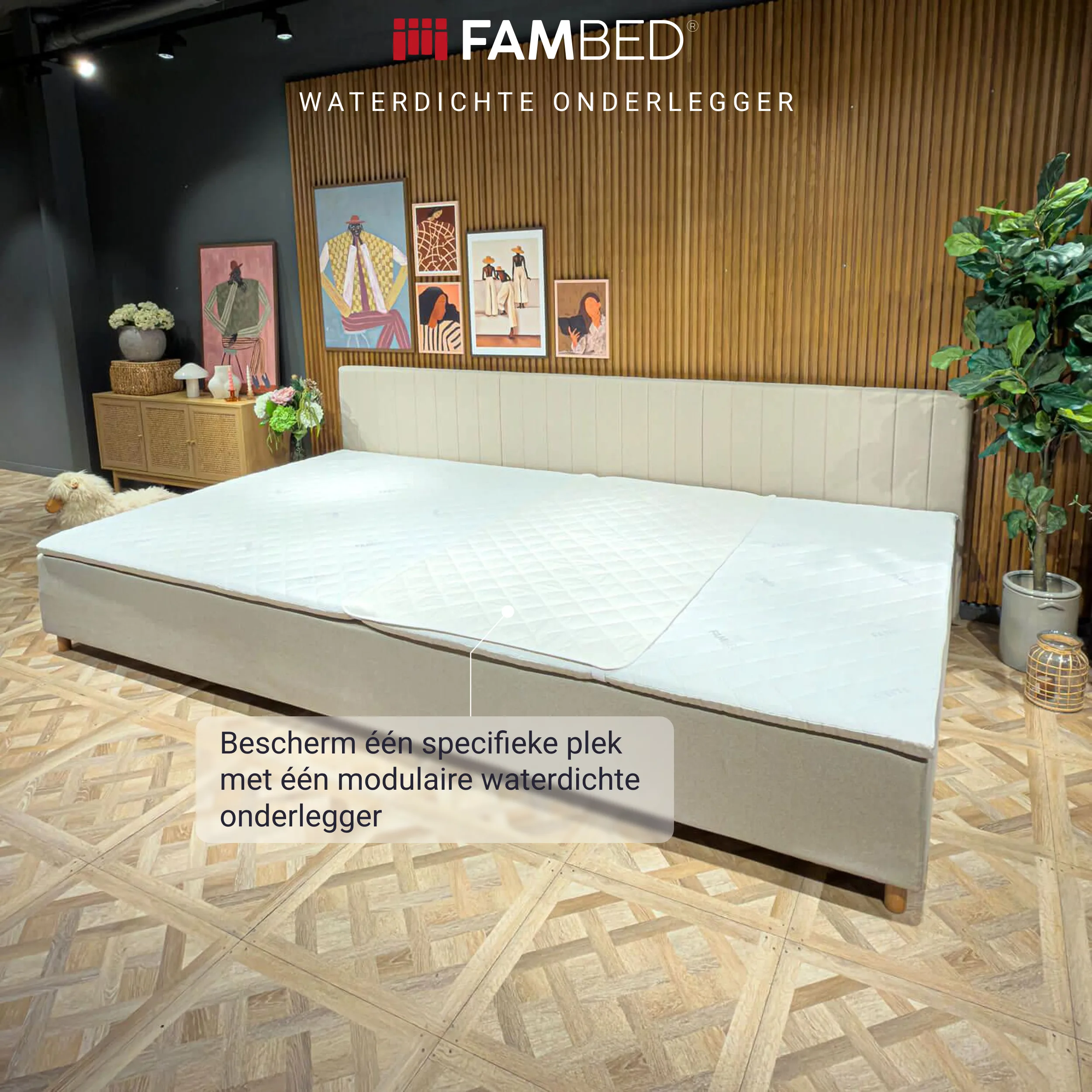 FamBed-matrasbeschermer voor modulaire bescherming van één slaapplaats